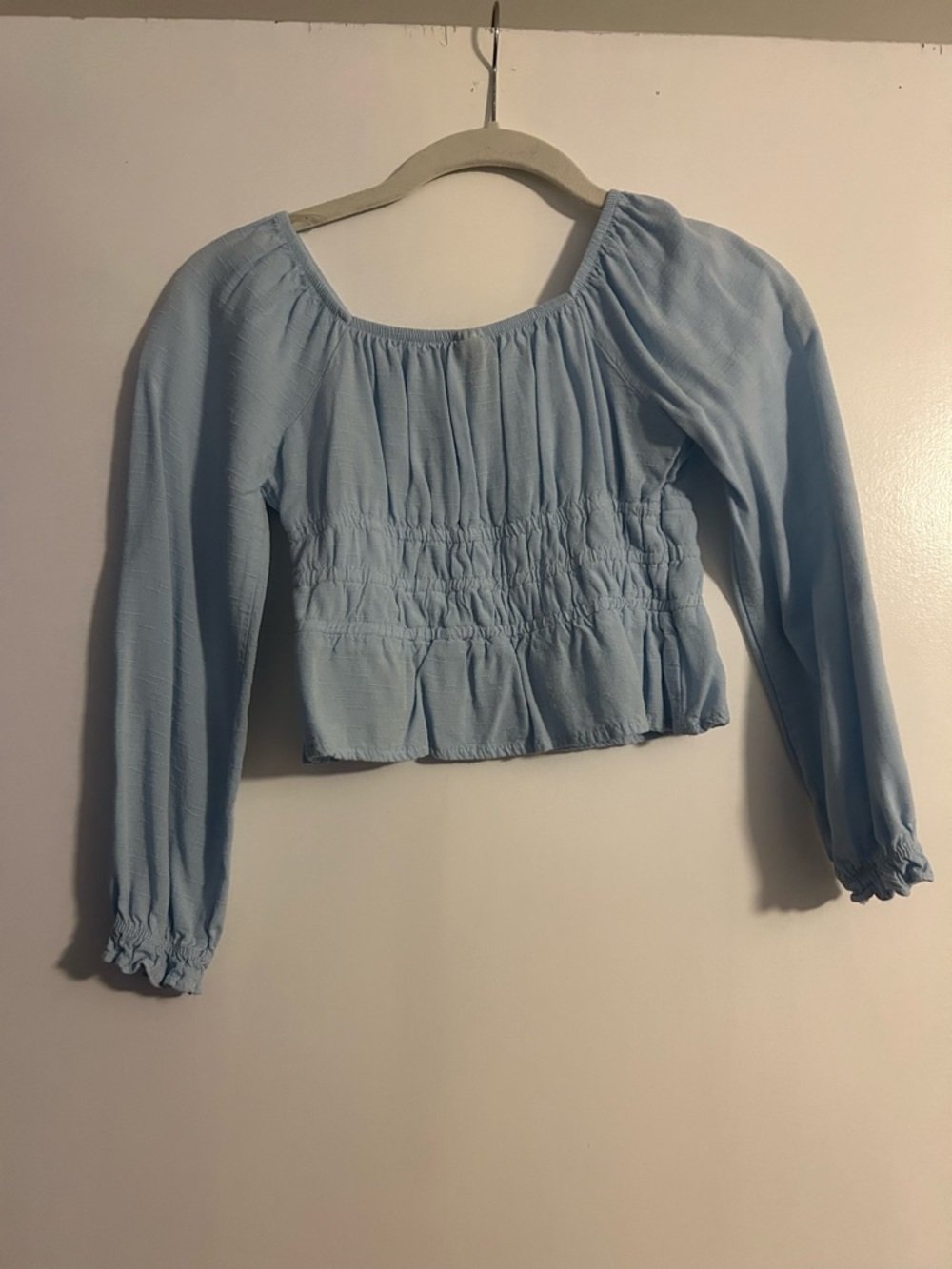 Art Class kids Light Blue Smocked Long-Sleeve Top size 8